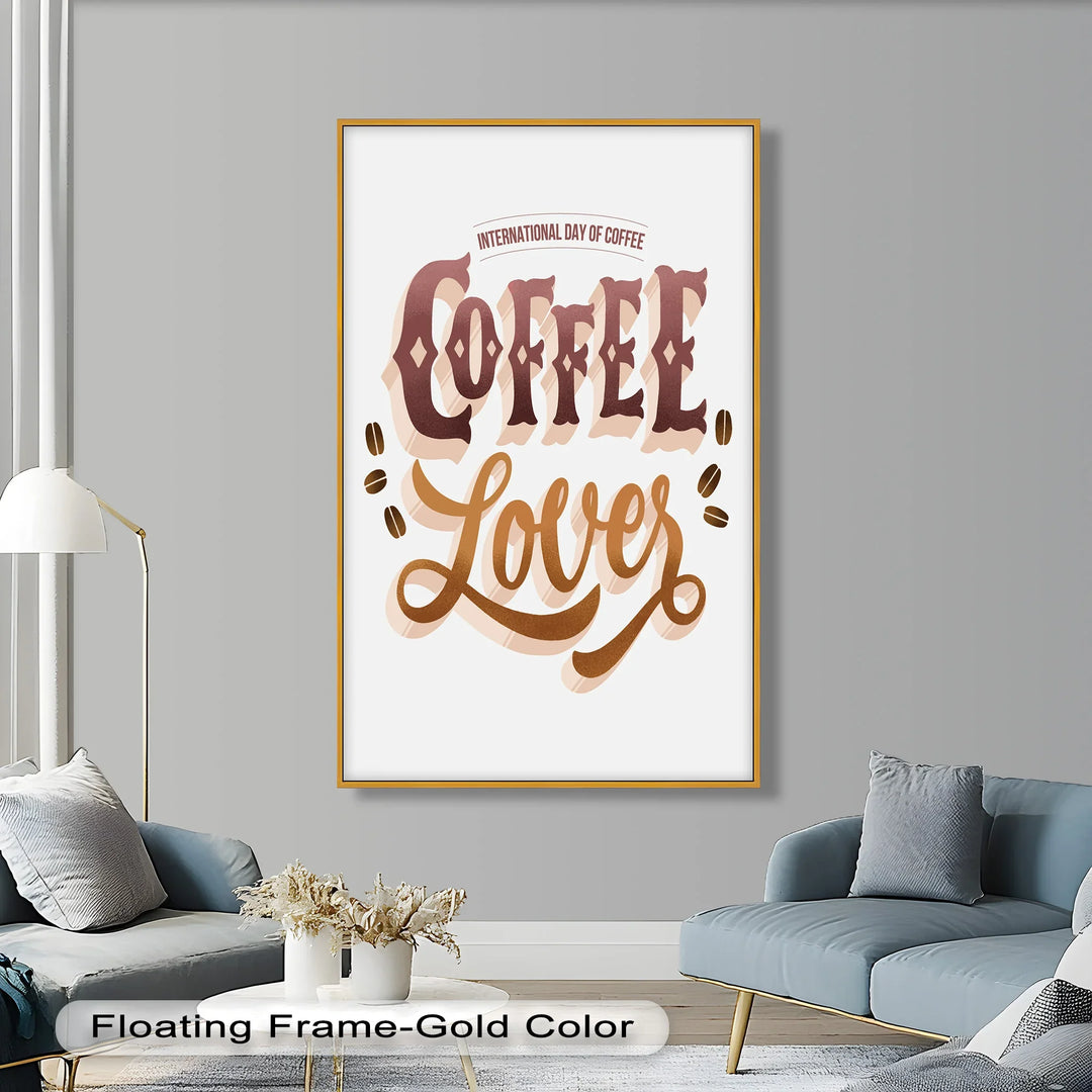 Coffee Lover Typography Art – Coffee Day Oil Painting - MyPhotoStation