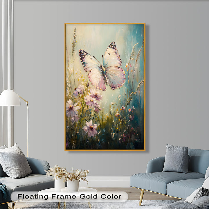Butterfly Among Wildflowers – Animal Oil Painting