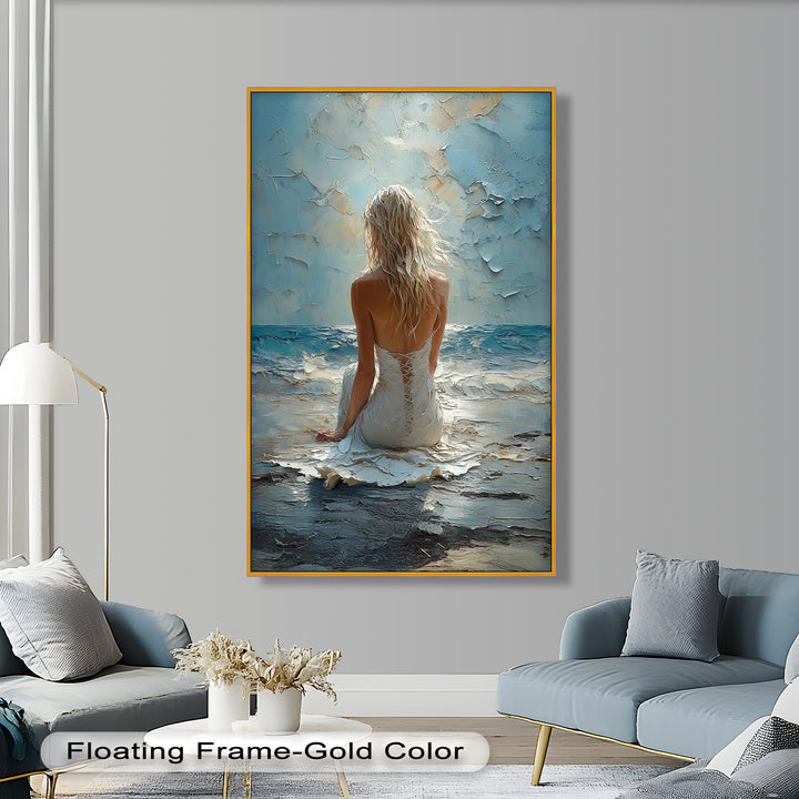 Whispers of the Tide – Serene Ocean Abstract Oil Painting