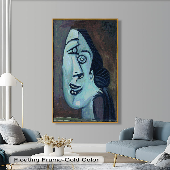Twilight Reflections – Blue Cubist Woman Picasso Oil Painting