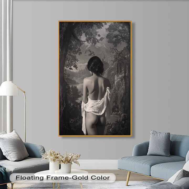 Silent Reverie – Classical Nude in Monochrome Oil Painting