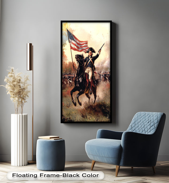 Charge of Freedom – Revolutionary Commander Oil Painting
