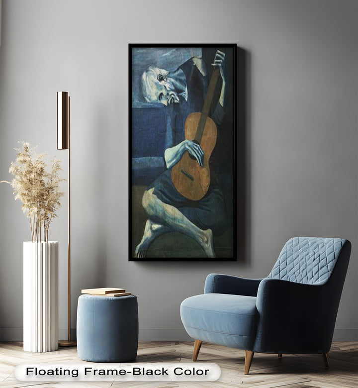 The Old Guitarist – Blue Period Melancholy Oil Painting