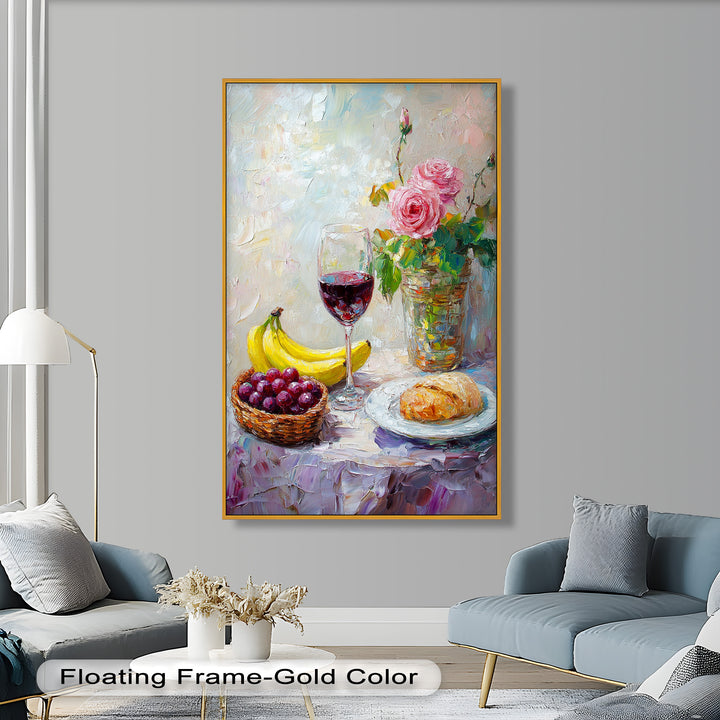 Rose & Fruit Kitchen Decor - Still Life Oil Painting