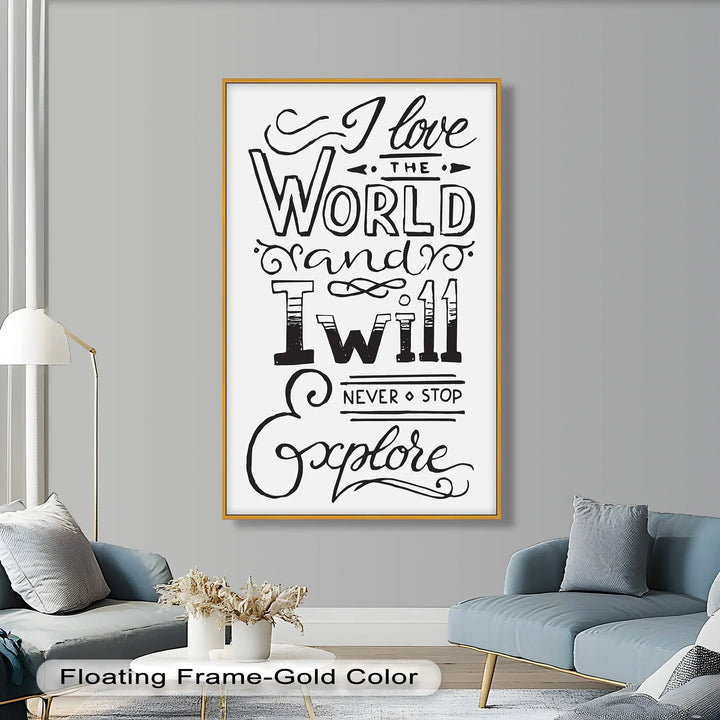Adventure Typography Art – I Will Never Stop Explore Oil Painting - MyPhotoStation