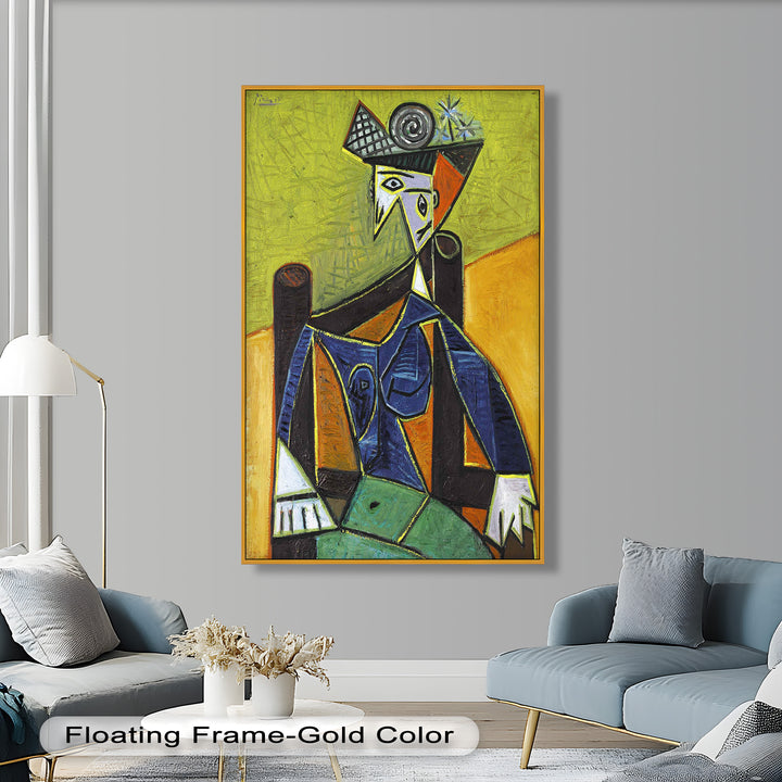 Woman in a Spiral Hat – Picasso-Style Cubist Oil Painting