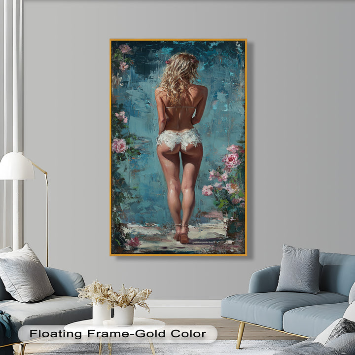 Garden Muse – Romantic Floral Nude Oil Painting