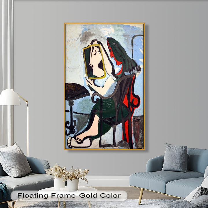 Reflexionen im Rahmen – Kubistisches Spiegelporträt Picasso Ölgemälde
