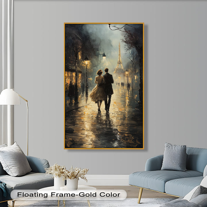 Romantic Couple in Evening Light - Love Oil Painting