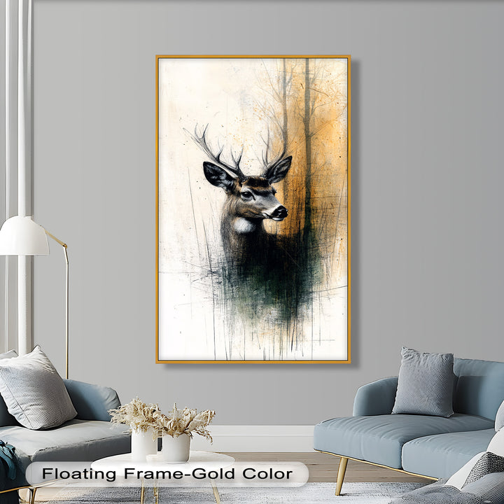 Majestic Deer Portrait - Animal Oil Painting