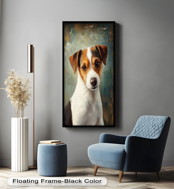 Jack Russell Portrait mit seelenvollem Blick - Tierölgemälde