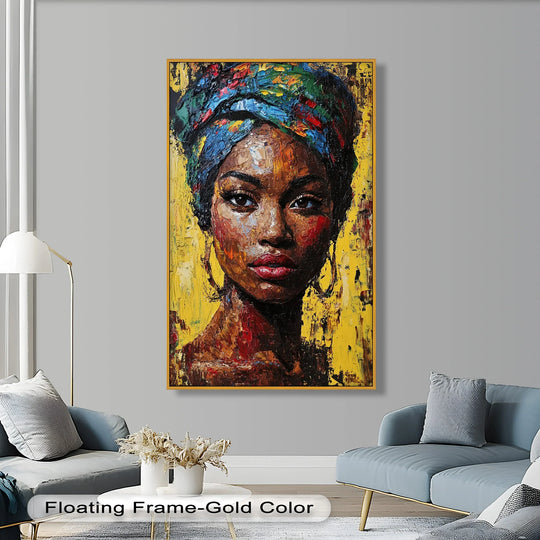 Organic forms flow through this bold oil painting wall art, depicting a radiant soul in a Fauvist style with vivid texture and rich color.
