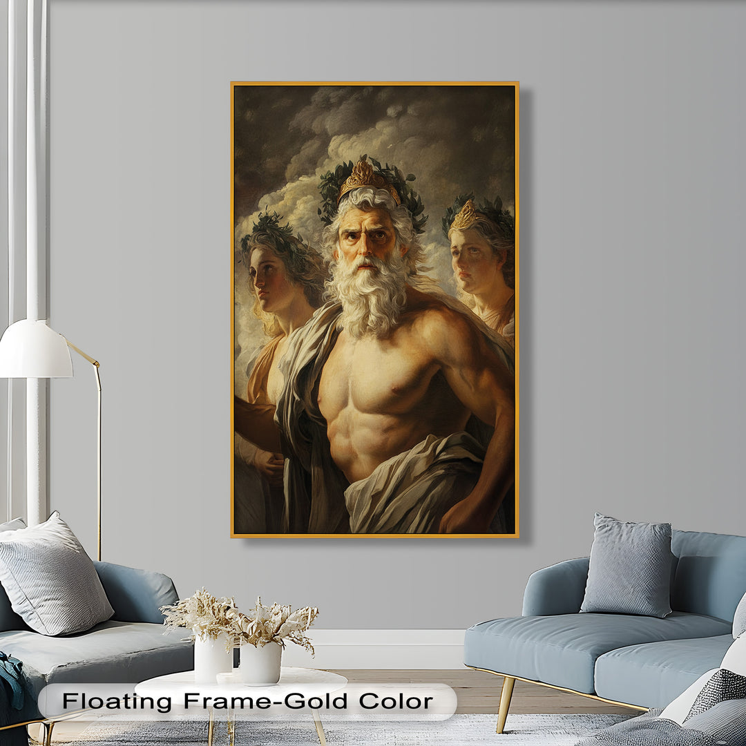 Zeus zwischen den Wolken - Mythologie Ölgemälde