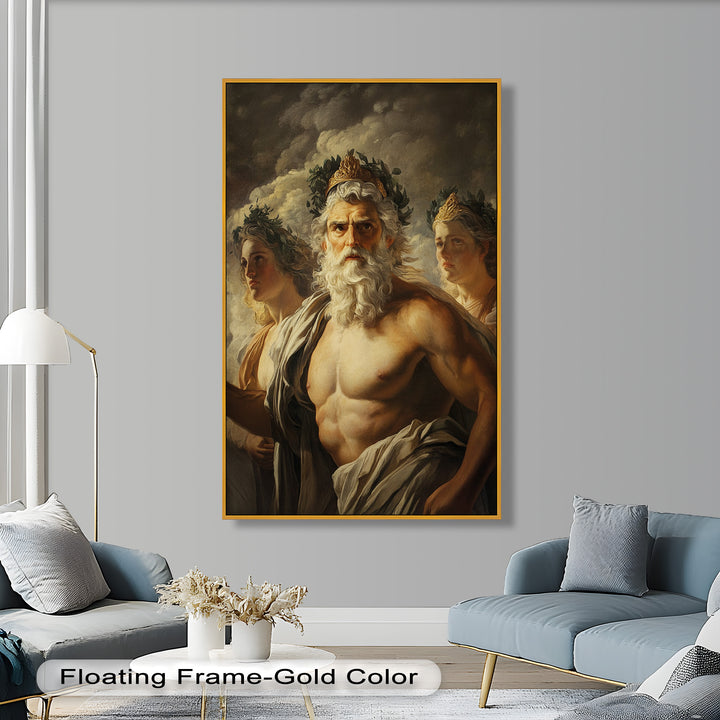 Zeus zwischen den Wolken - Mythologie Ölgemälde