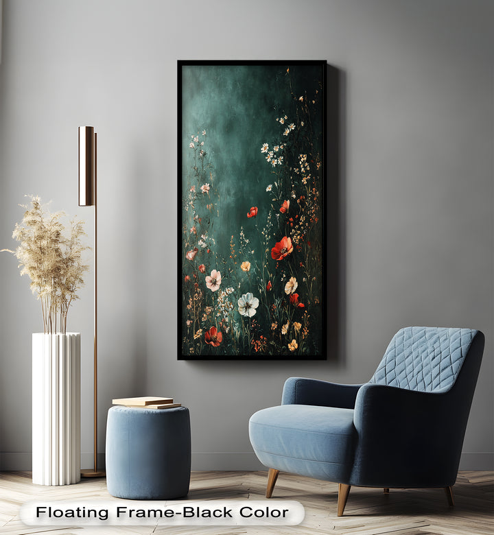 Wild Bloom Serenity – Vintage Blumenölgemälde