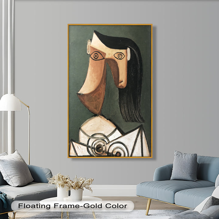 Serene Abstraction – Cubist Female Portrait Oil Painting