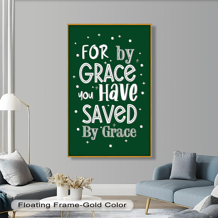 Saved by Grace – Christian Bible Verse Oil Painting