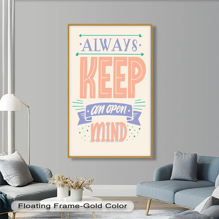 Always Keep an Open Mind – Pastel Typography Oil Painting - MyPhotoStation