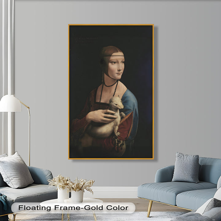 Dame mit Hermelin – Renaissance Portrait Historisches Ölgemälde