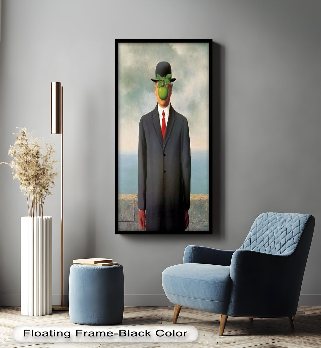The Apple Enigma – Surrealist Gentleman Oil Painting