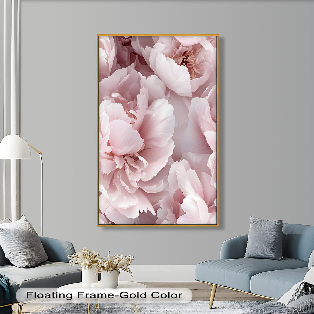 Blushing Petal Bloom – Soft Pink Peony Flower Oil Painting