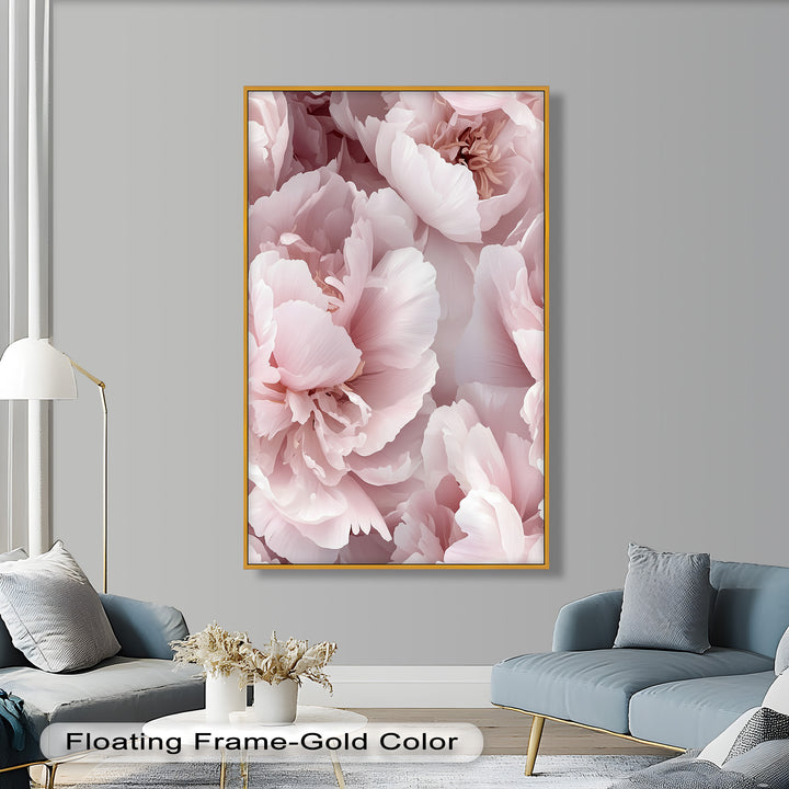 Blushing Petal Bloom – Soft Pink Peony Flower Oil Painting