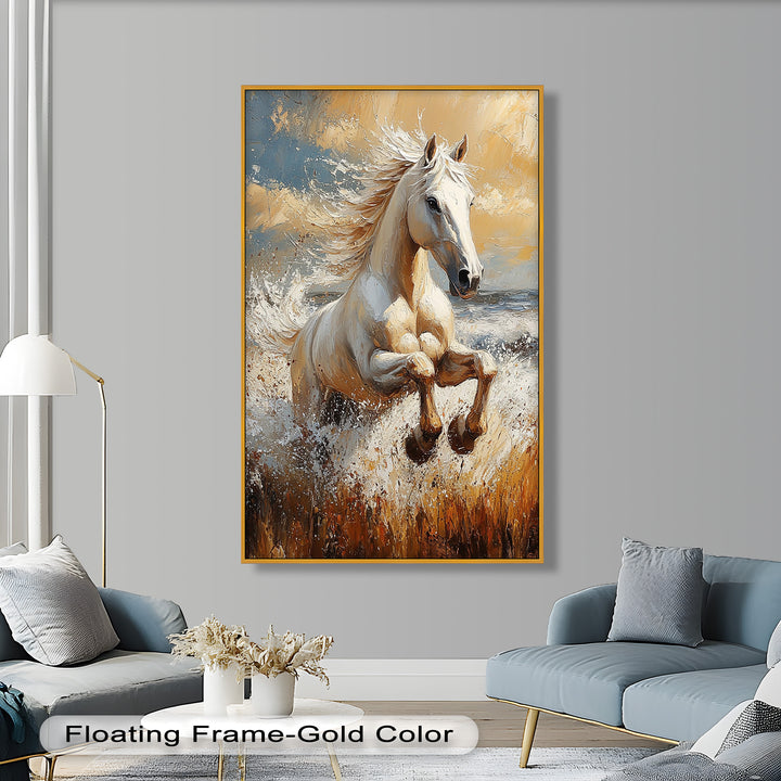 Spirit of the Wind – White Horse Oil Painting