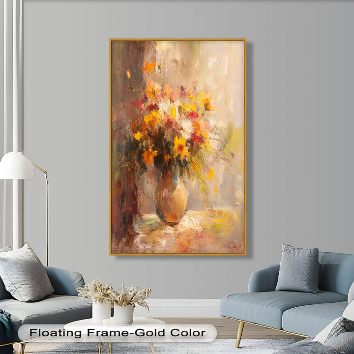 Sunlit Harmony – Vibrant Wildflower Still Life Flower Oil Painting