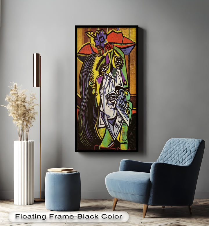 Woman Weeping in Red Hat – Emotional Cubist Expression Picasso Oil Painting