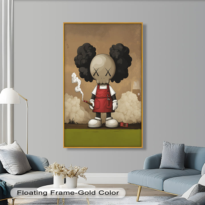 Red Apron Rebel – KAWS Ölgemälde