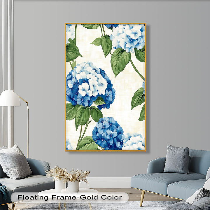 Blue and White Blooming - Flower Oil Painting