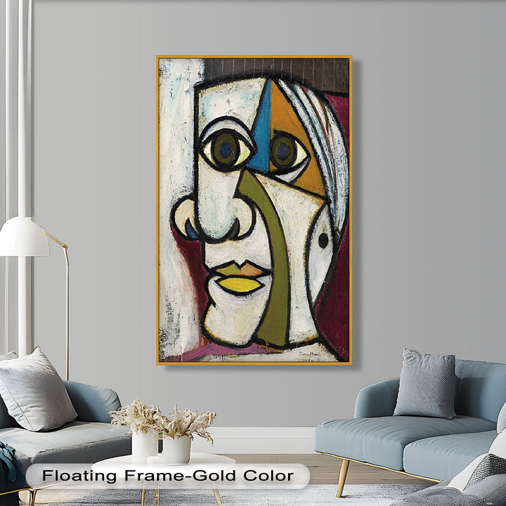Bold Gaze – Geometric Abstract Portrait Picasso Oil Painting