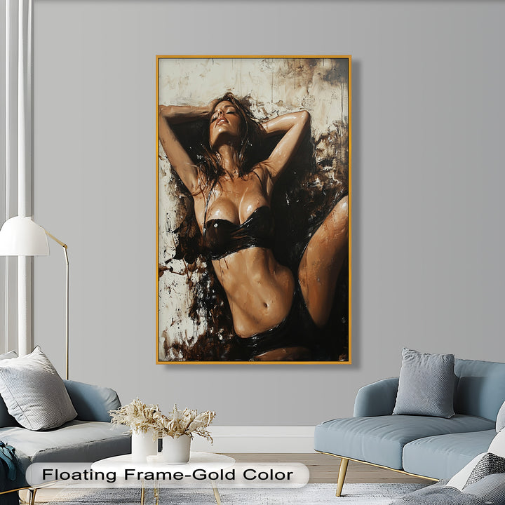 Sun-Drenched Muse - Female Portrait in Abstract Oil Painting