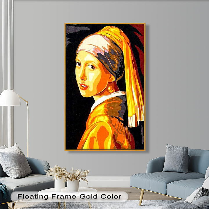 Modern Interpretation of Girl with a Pearl Earring - Renaissance Oil Painting