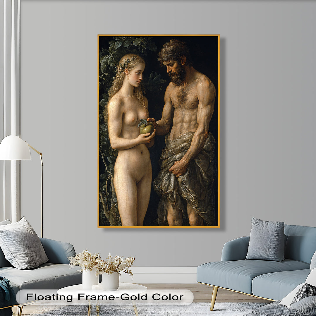 First Temptation – Adam and Eve Renaissance Oil Painting