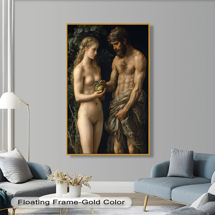 First Temptation – Adam and Eve Renaissance Oil Painting