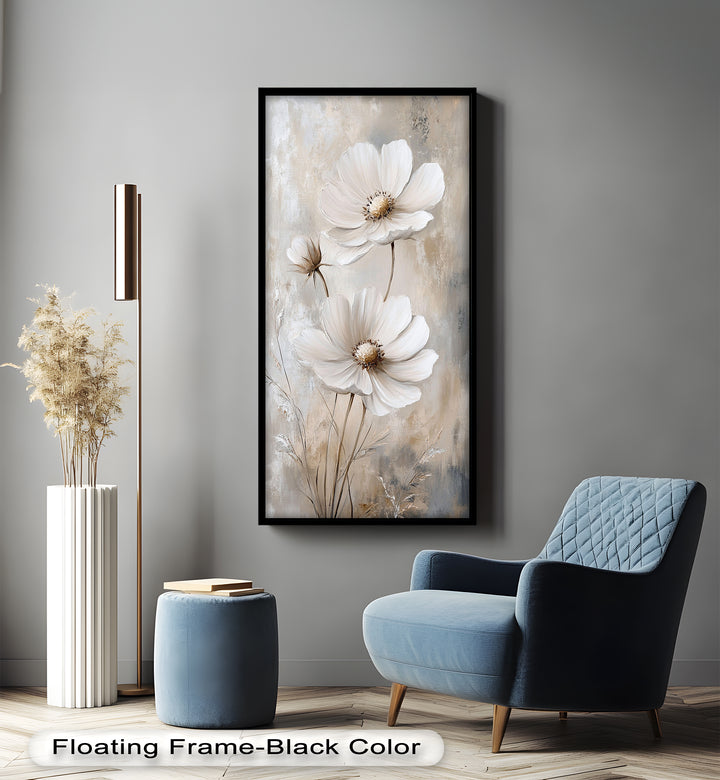 Soft Ivory Florals in Warm Neutrals - Flower Oil Painting