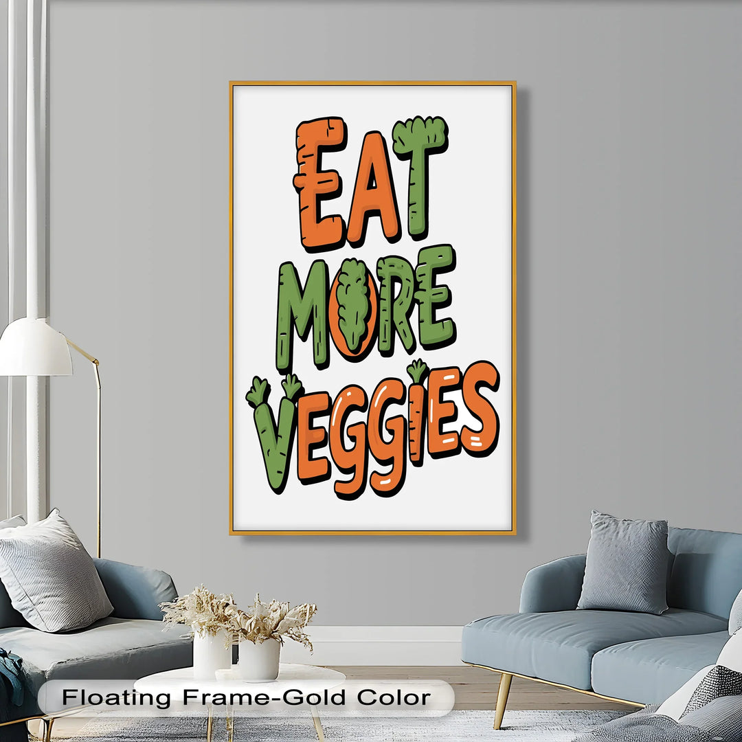 Eat More Veggies – Colorful Letters Oil Painting - MyPhotoStation