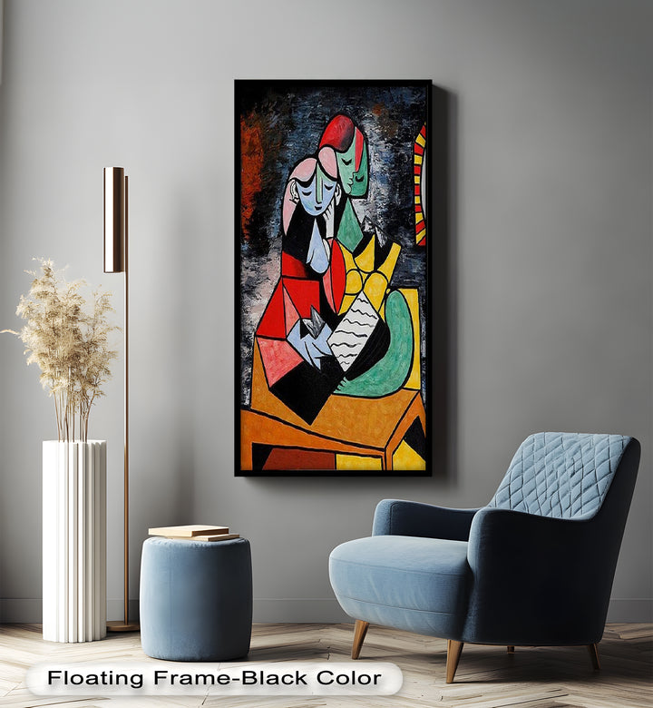 Harmony in Color – Embracing Couple Picasso Style Oil Painting