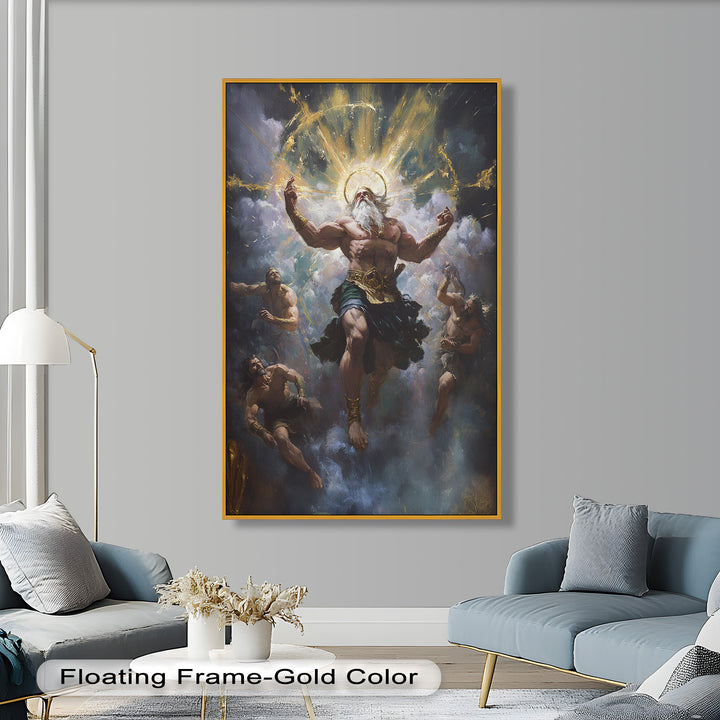 Himmelfahrt des Donnerkönigs – Heroisches Himmelsgott-Mythologie-Ölgemälde