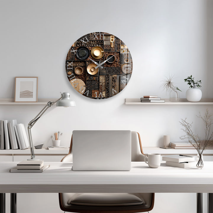 Kaffeebohnen-Glas-Wanduhr – rustikale Kaffee-Bar-Dekoration