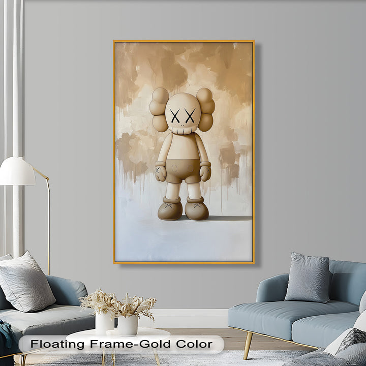 Monochrome Companion – Minimalistisches KAWS-Ölgemälde