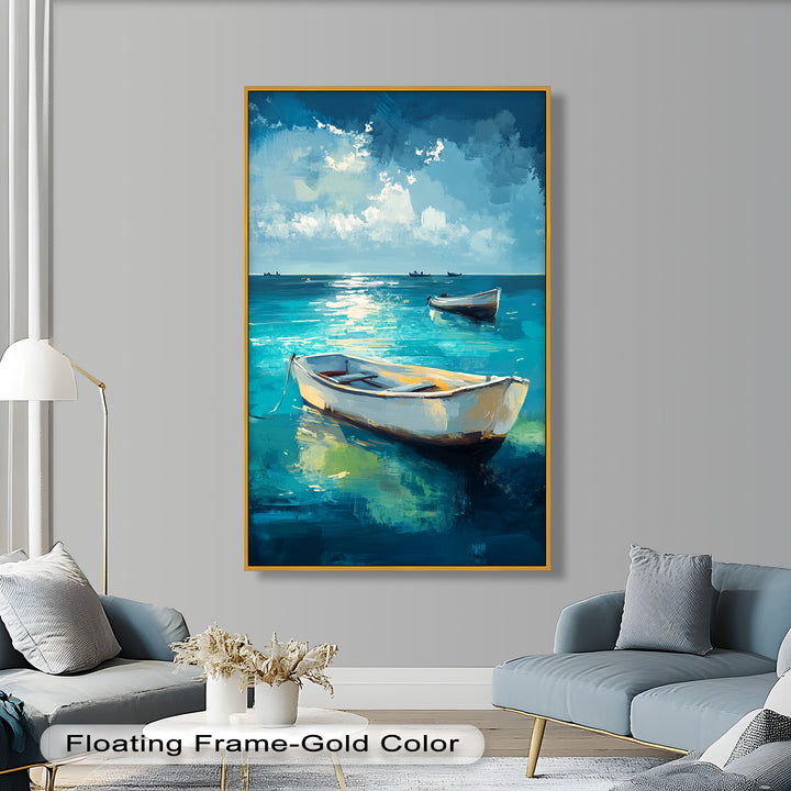 Still Waters at Sea – Boat Oil Painting