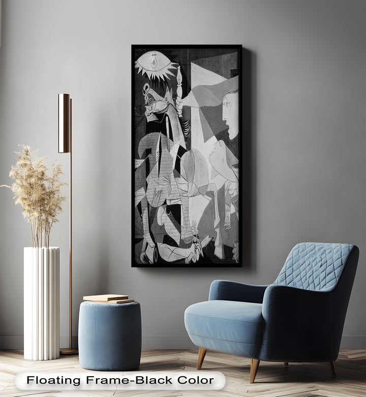 Echoes of War – Black & White Cubist Masterpiece Oil Painting