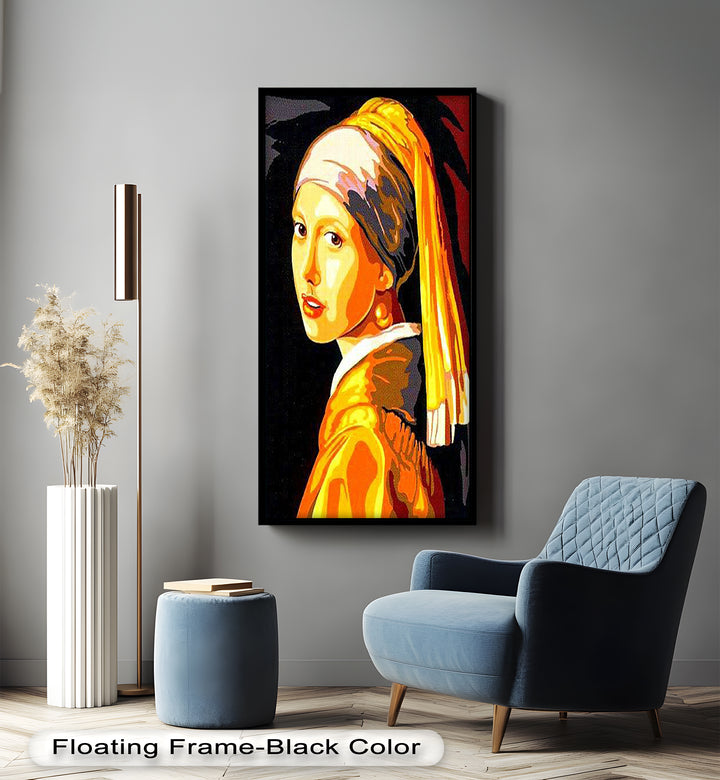 Modern Rendition of Girl with a Pearl Earring - Renaissance Oil Painting