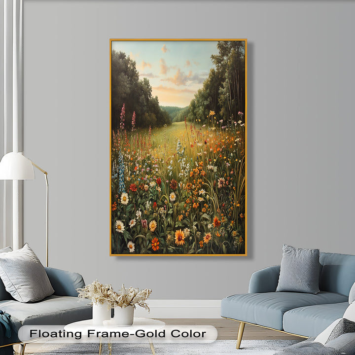 Whispers of Meadow Bloom – Colorful Wildflower Field Oil Painting
