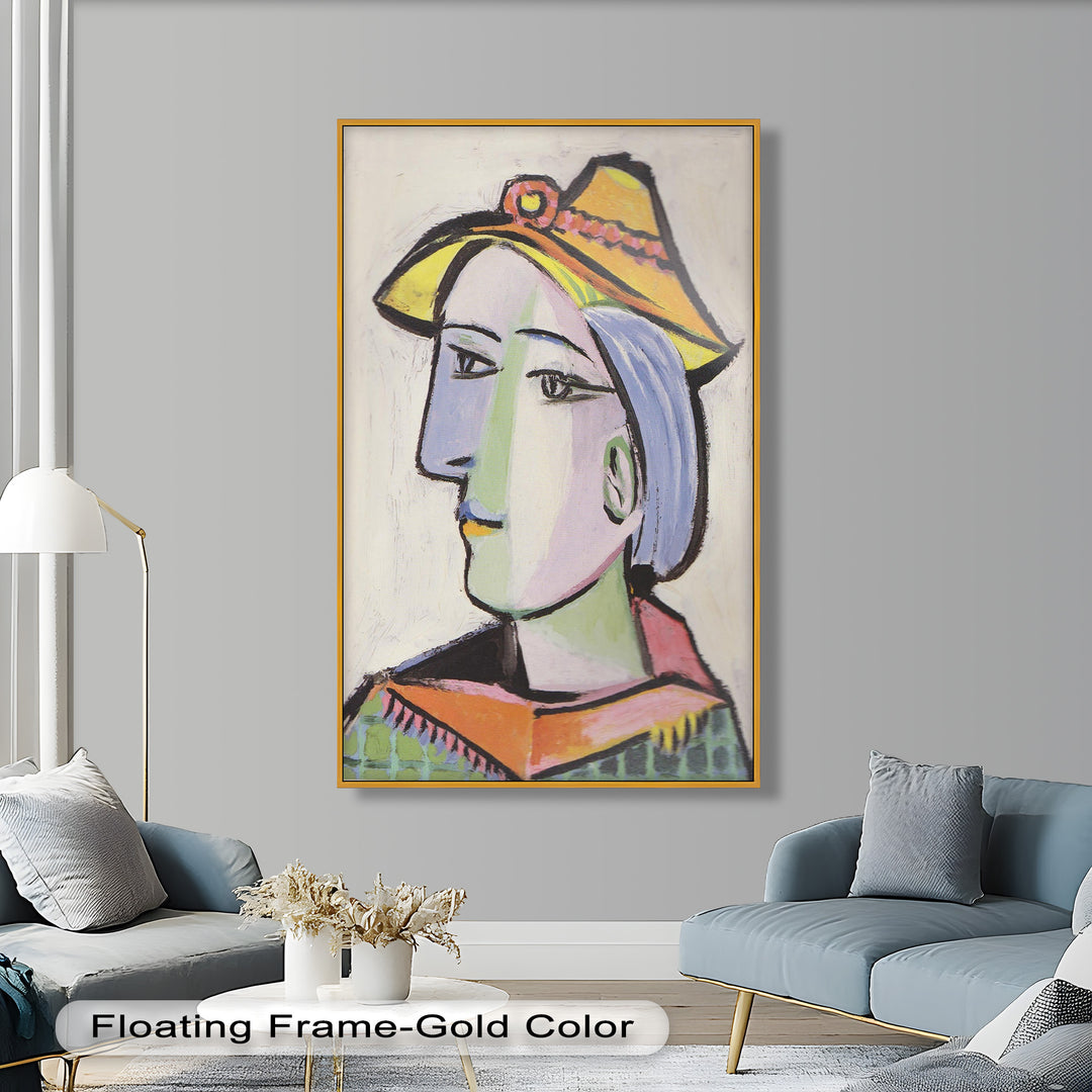 Tranquil Gaze – Picasso-Inspired Side Profile Oil Painting