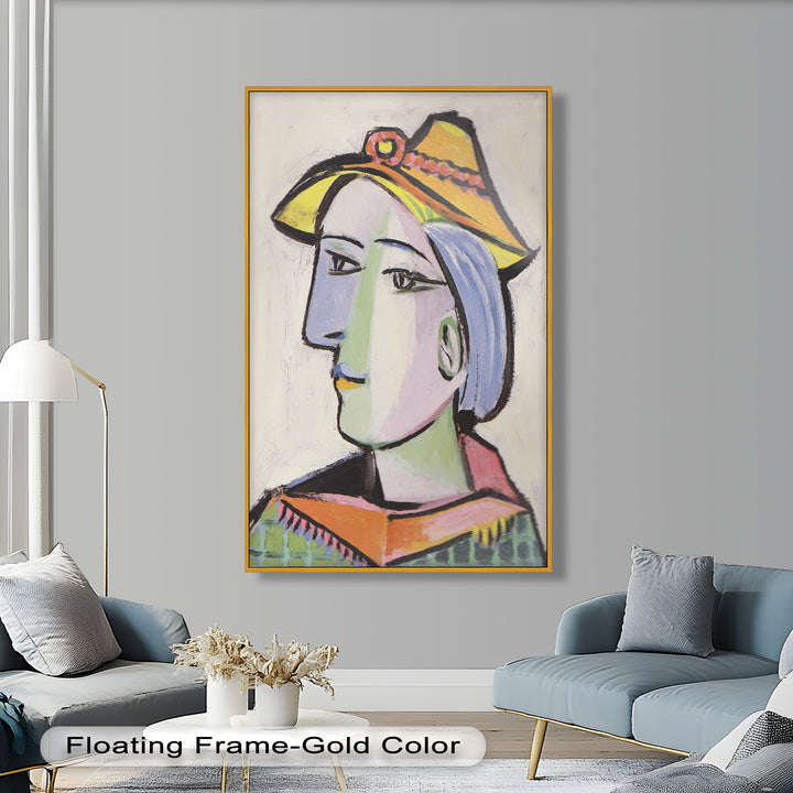 Tranquil Gaze – Picasso-Inspired Side Profile Oil Painting