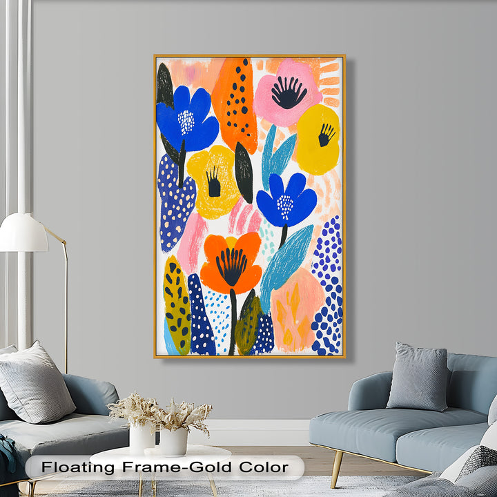 Bold Blooms in Boho Garden – Fauvist Floral Oil Painting