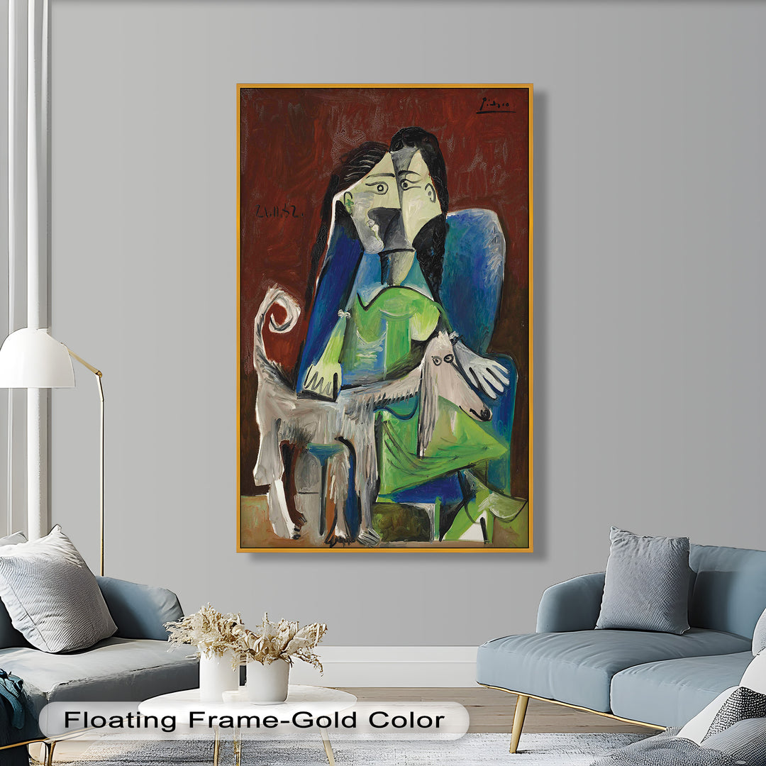 Woman with Afghan Hound – Picasso Oil Painting